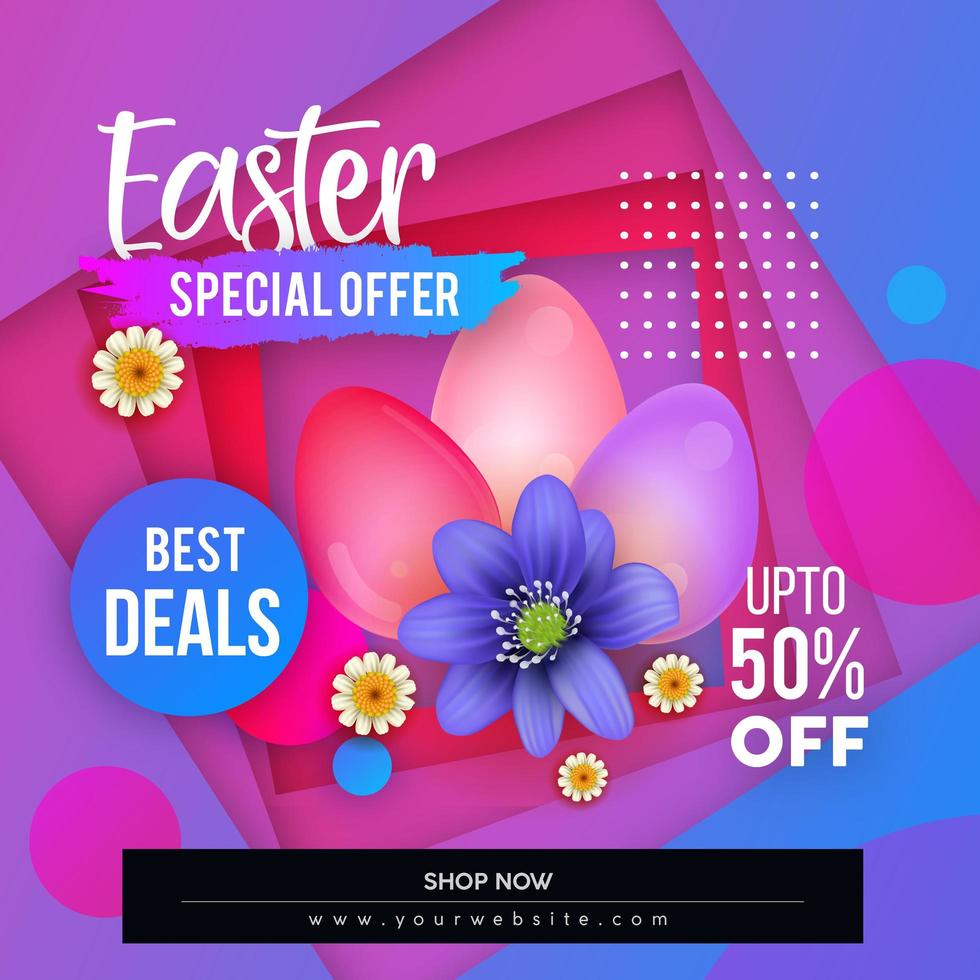 Bright Layered Square East Sale Poster vector