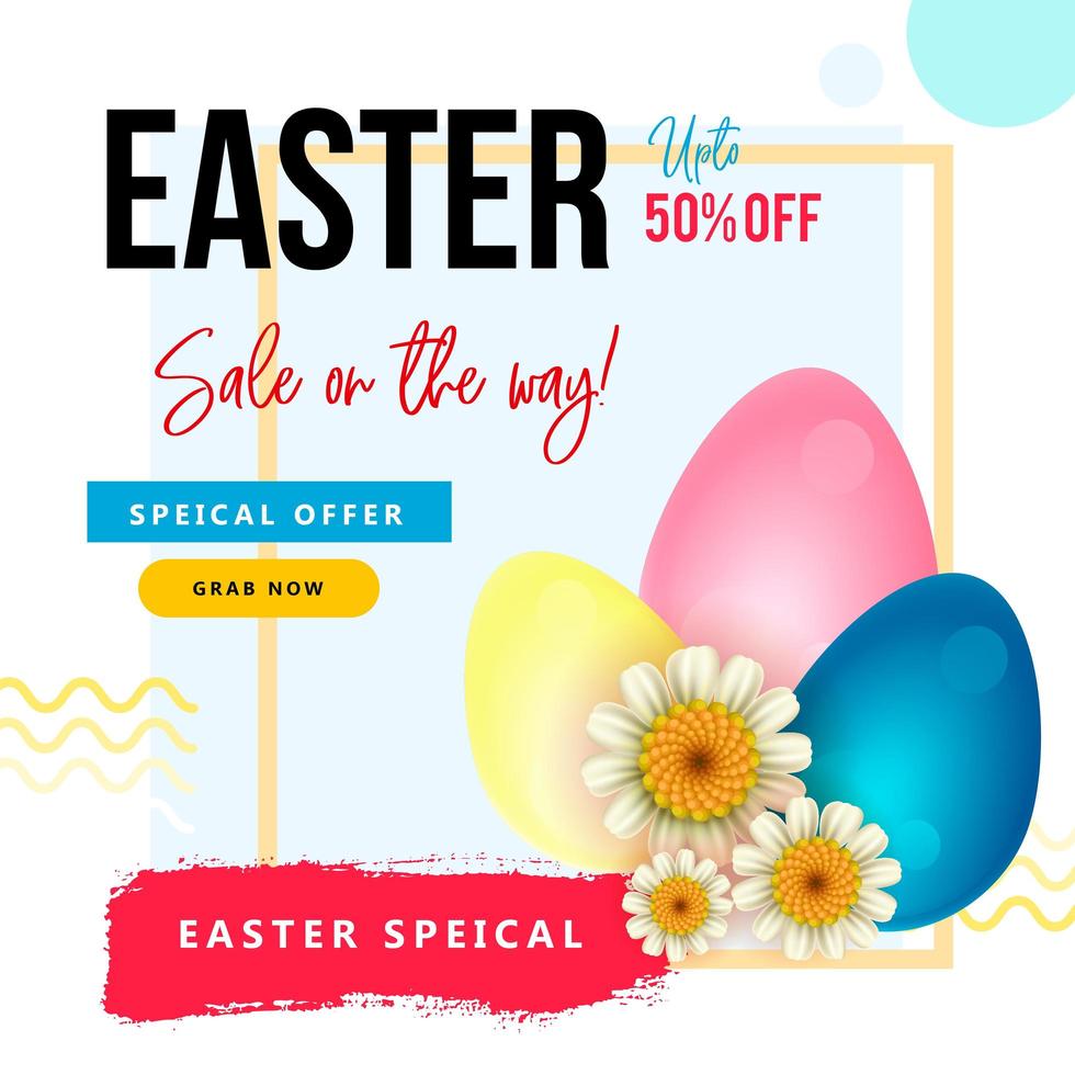 Easter Sale Design with Geometric Shapes vector