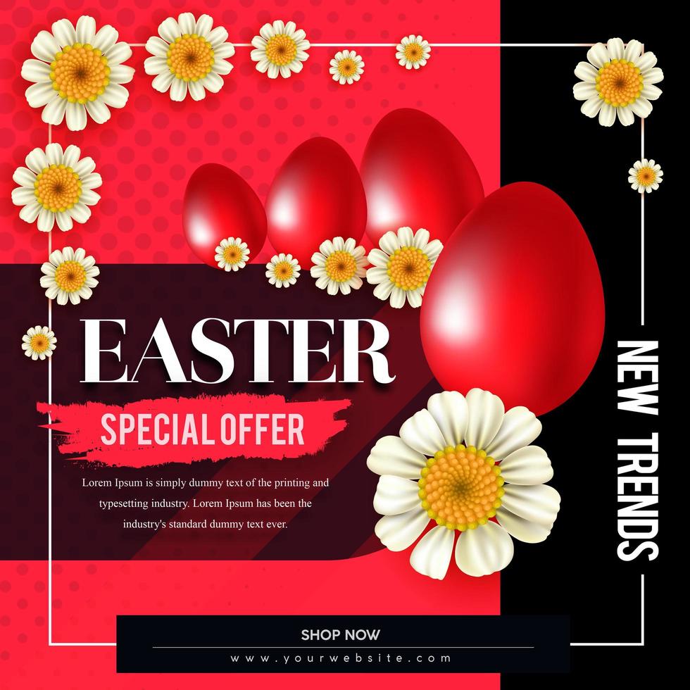 cartel de oferta especial de pascua roja vector