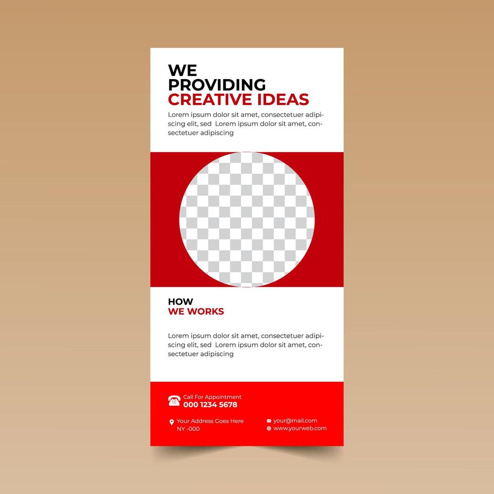 Red Vertical Brochure  Card Design Template vector