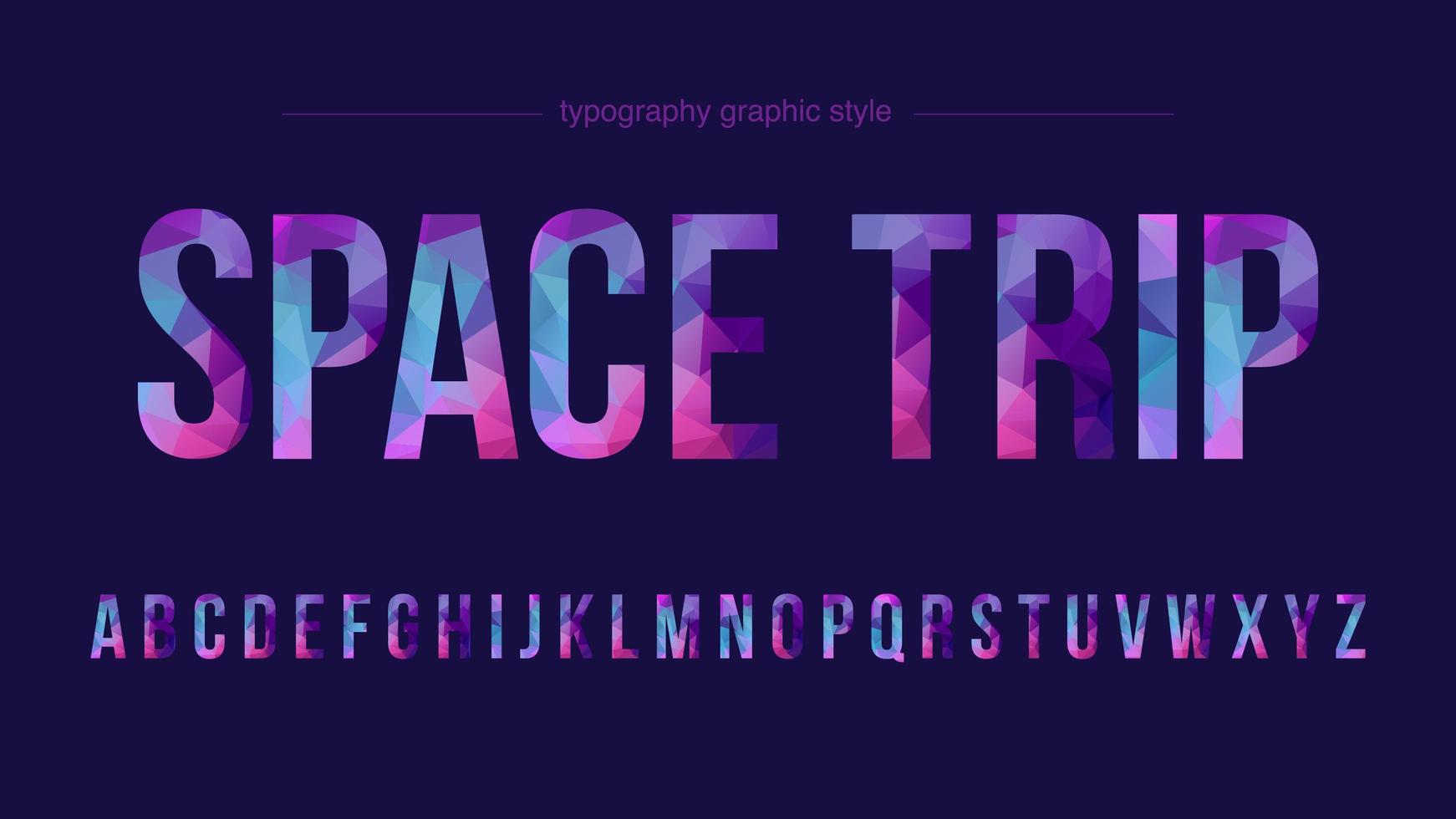 tipografía mayúscula baja poli colorido vector