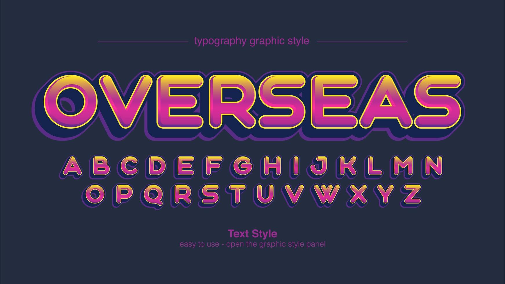 Colorful Rounded Uppercase Display Typography vector