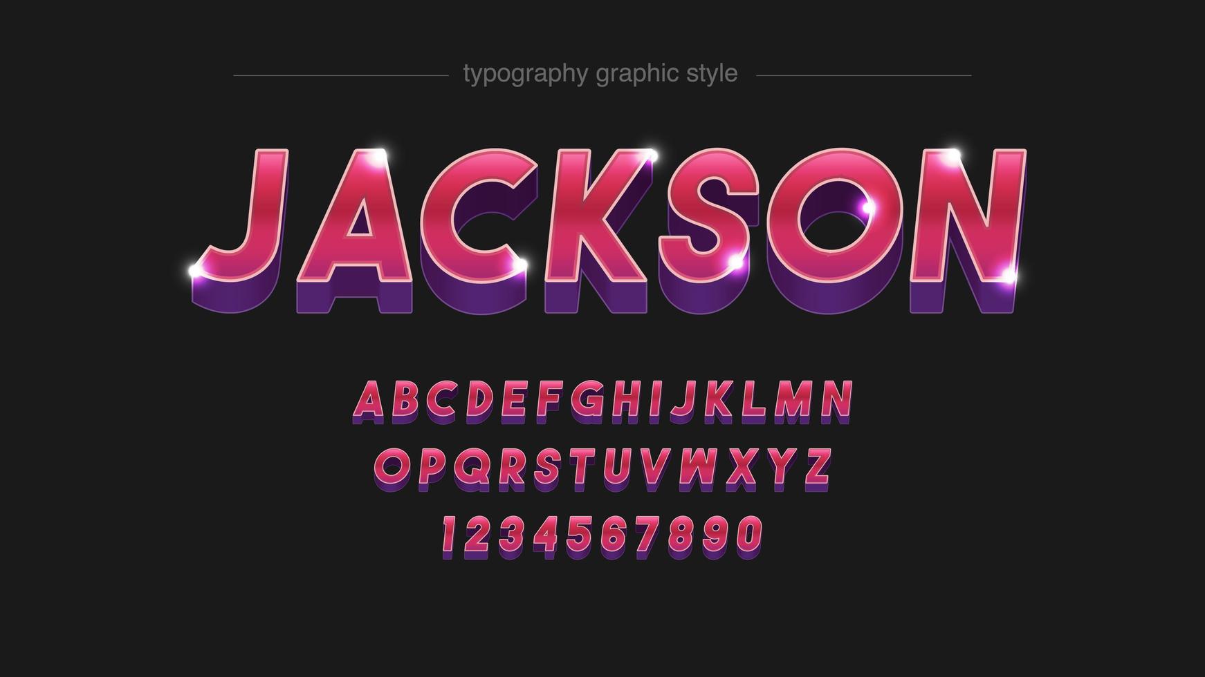 Pink 3D Uppercase Typography vector