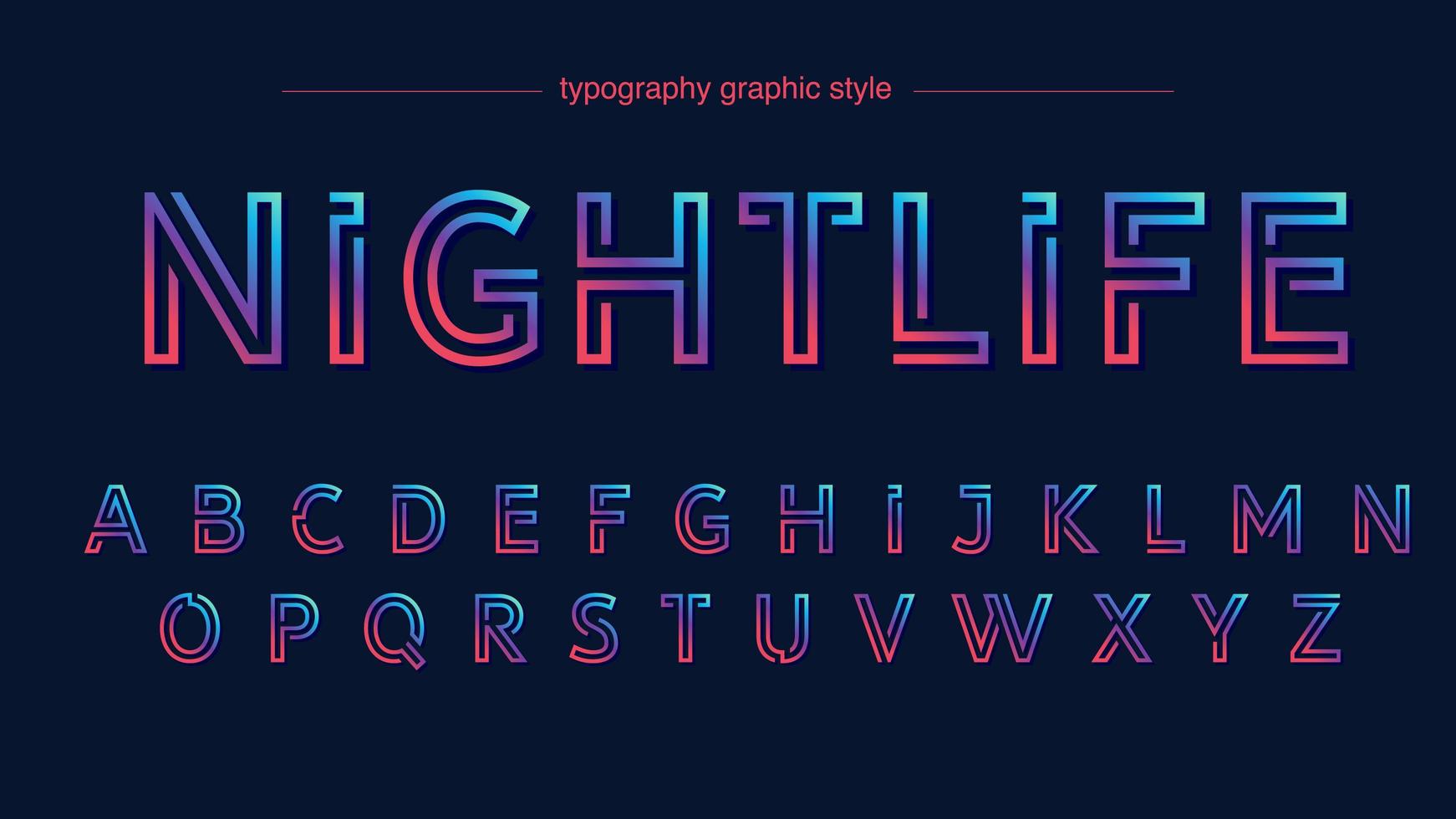 Colorful Neon Abstract Text Effect vector