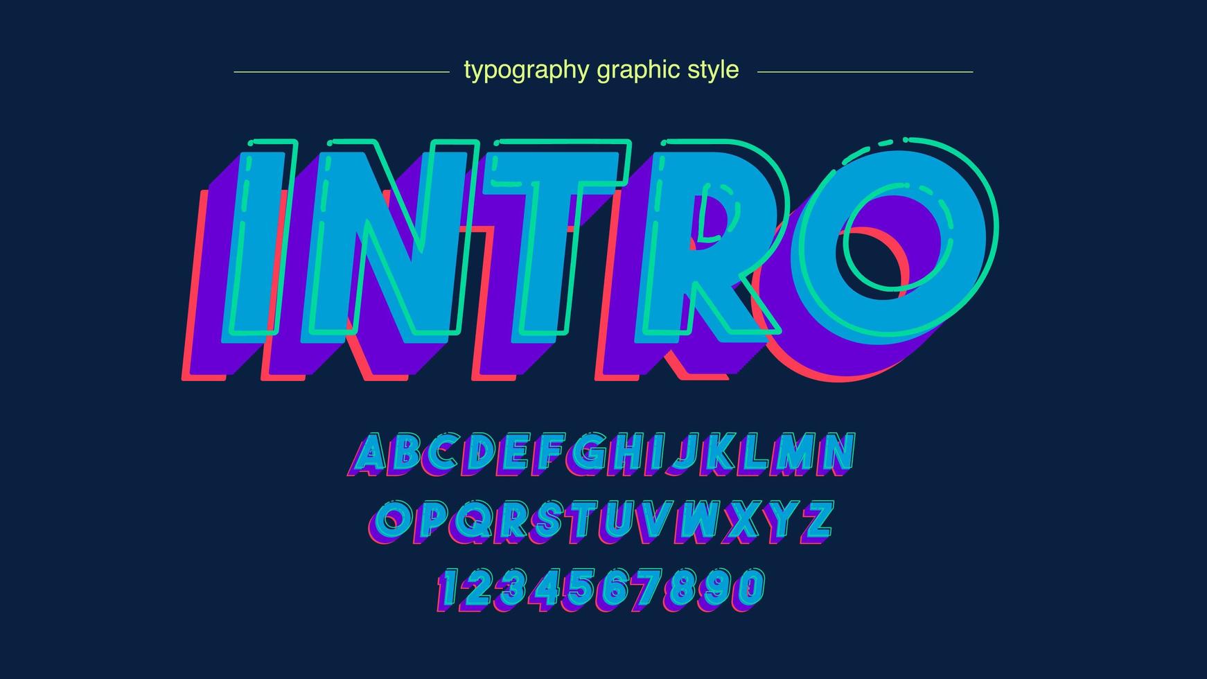 tipografía mayúscula 3d negrita azul vector