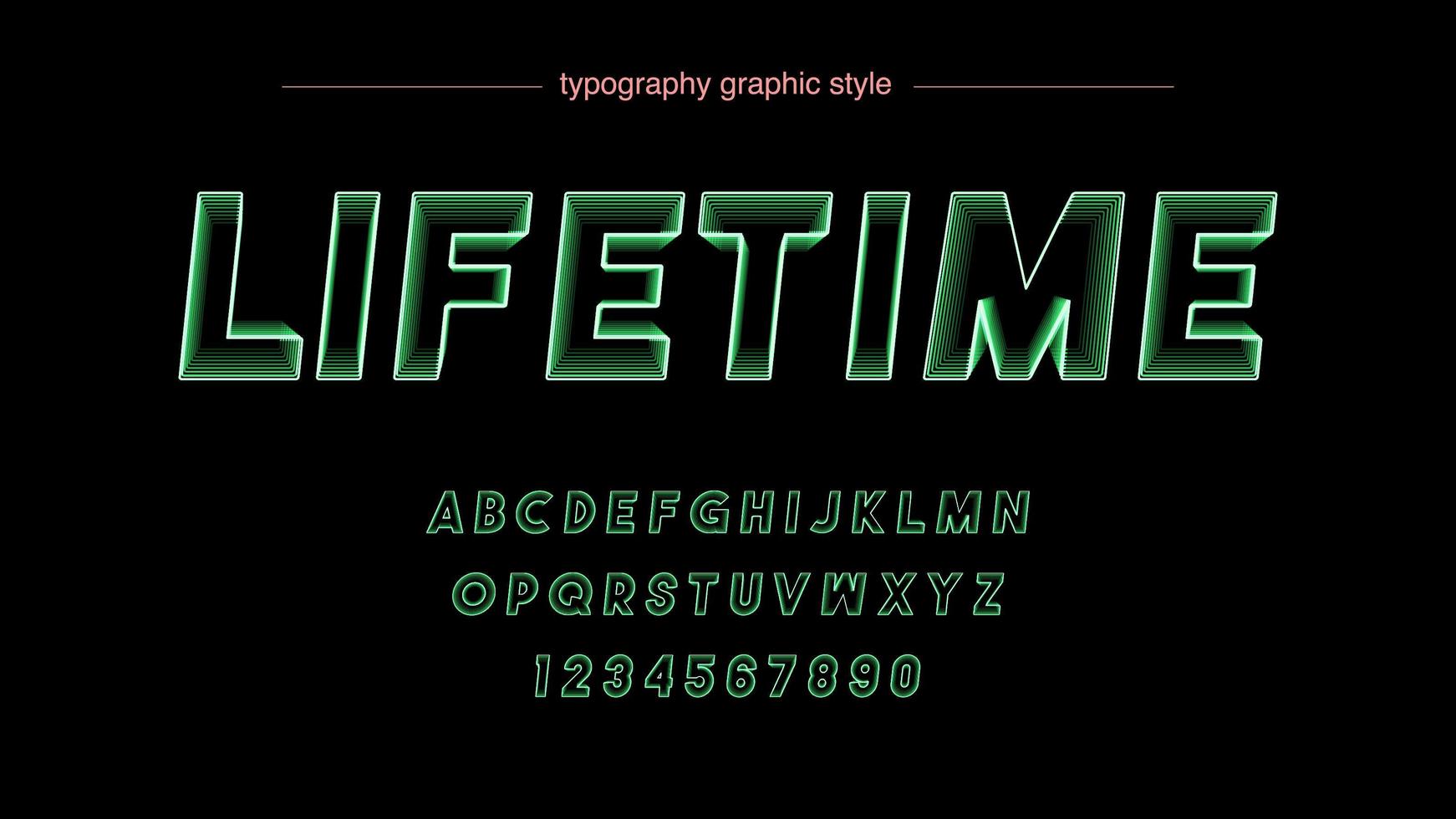 tipografía de línea de neón verde vector