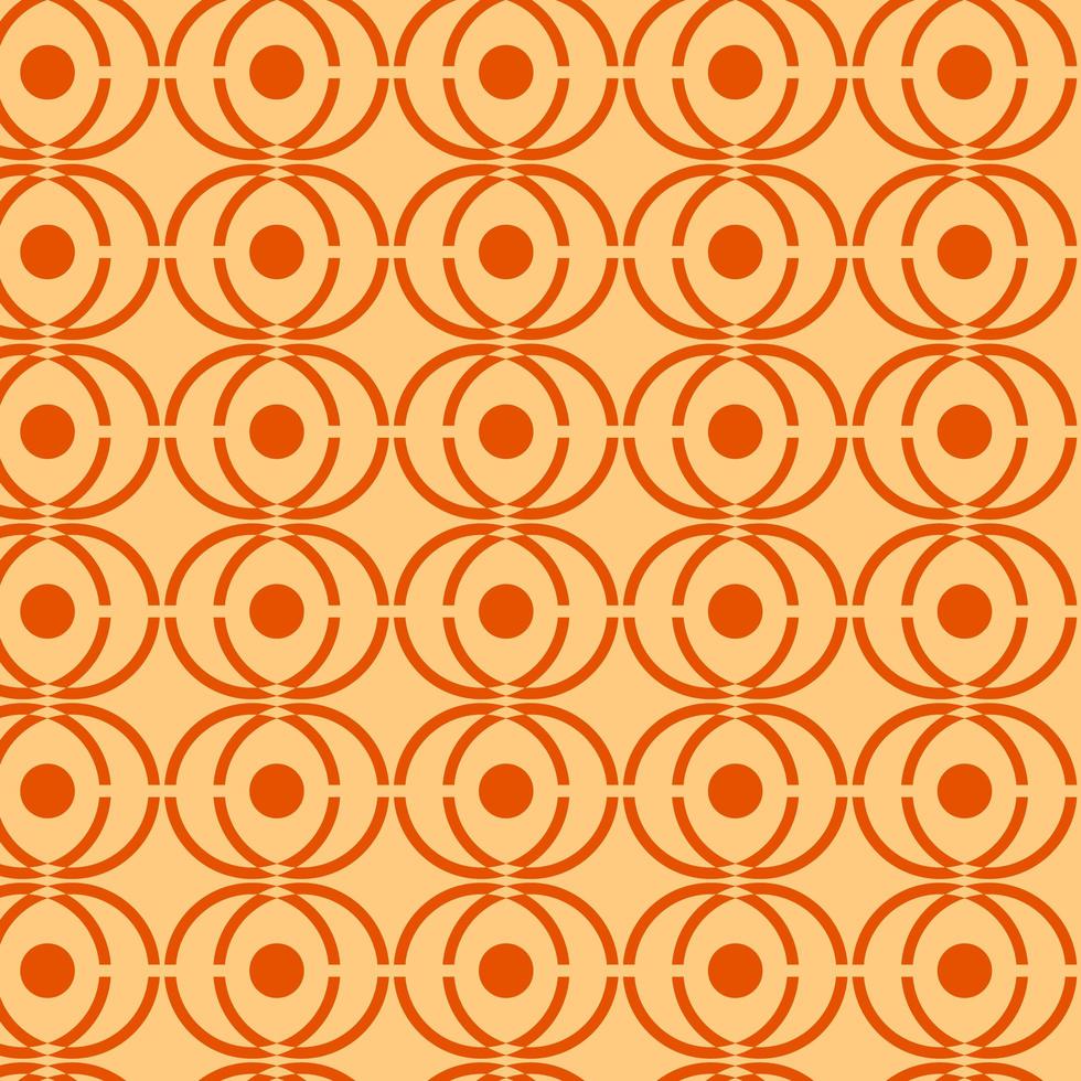 Orange and Tan Yellow Retro Geometric Seamless Pattern  vector