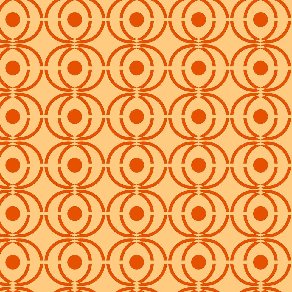 Orange and Tan Yellow Retro Geometric Seamless Pattern  vector