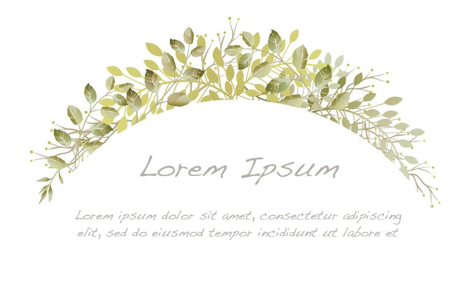 Green Watercolor Botanical Arch  vector
