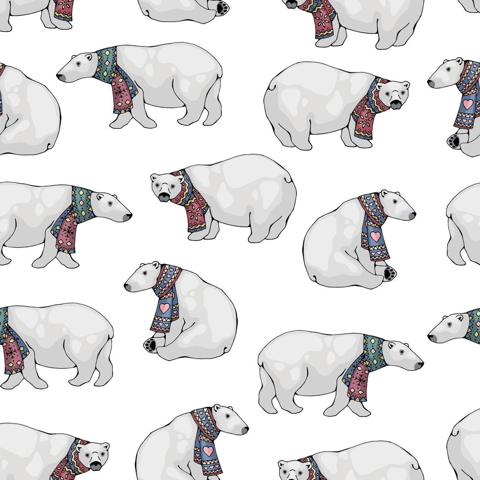 Polar Bears Seamless Pattern 834027 Vector Art at Vecteezy