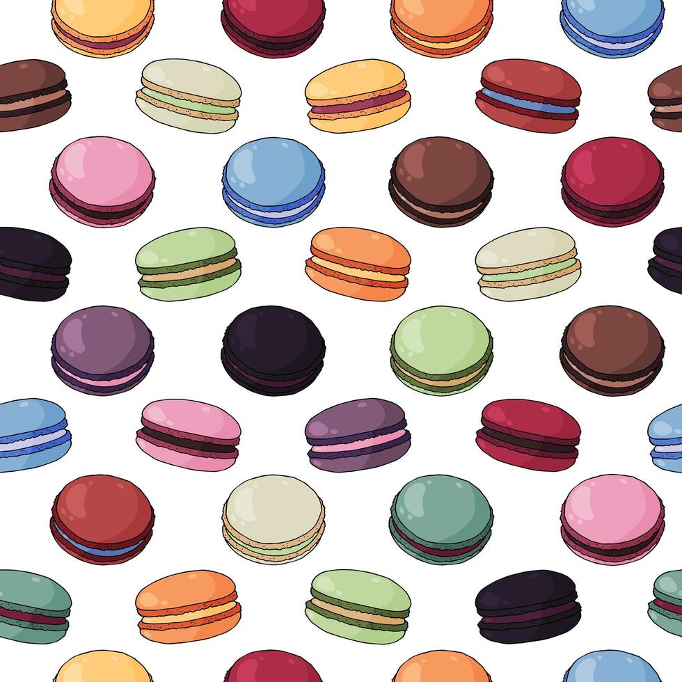 Colorful Macaroon Seamless Pattern vector