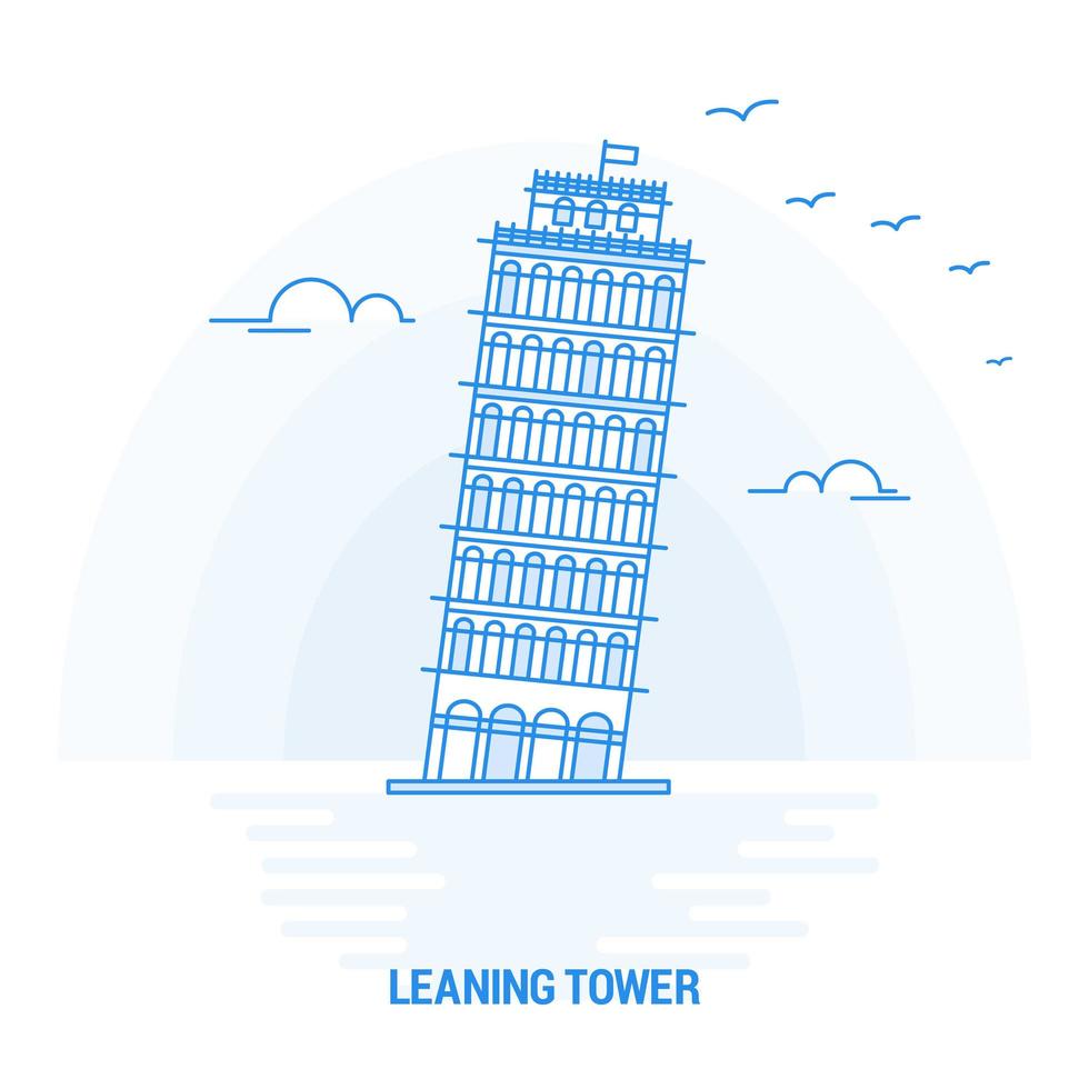 Line Art Style Leaning Tower vector