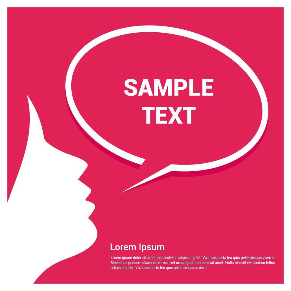Woman's Face with Speech Bubble on Pink Background vector