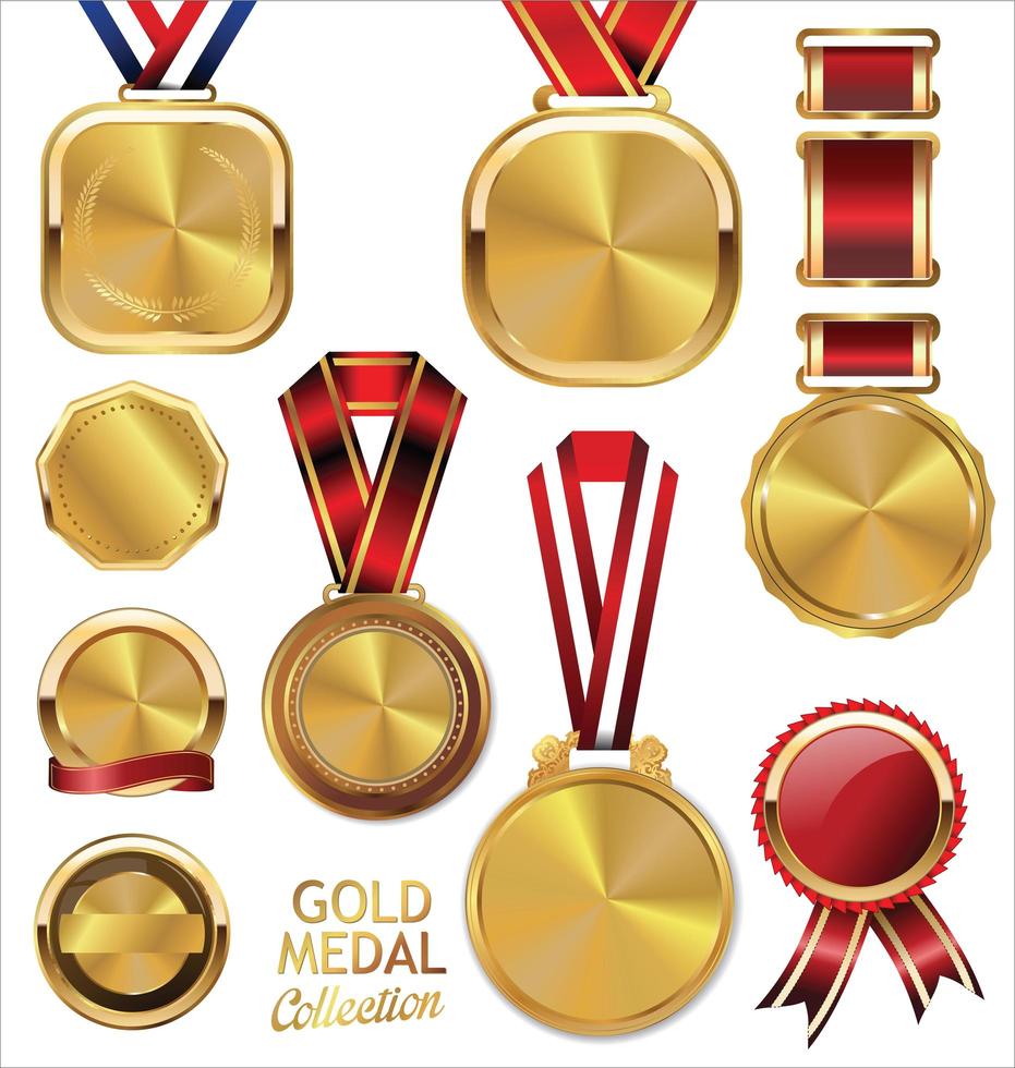 Gold Metal Ribbons Collection  vector