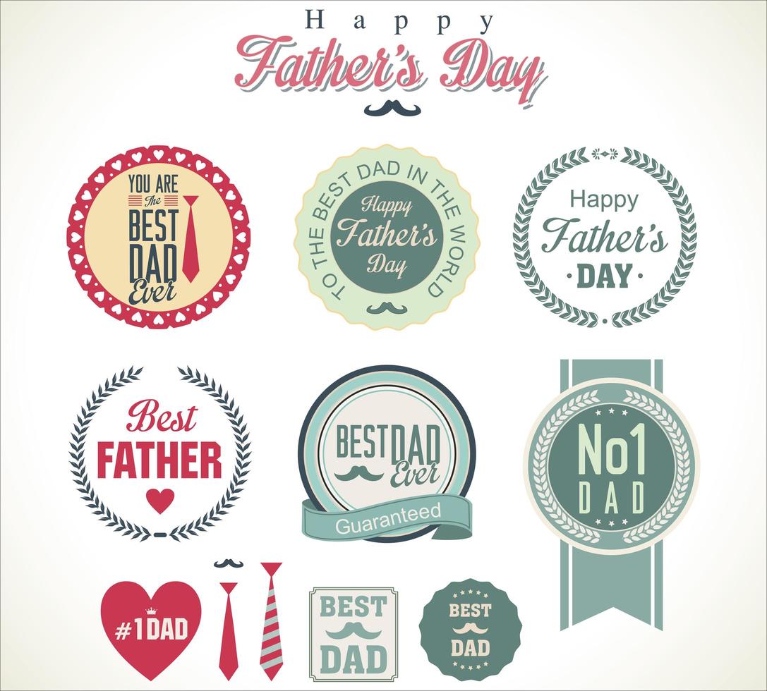 Father's Day Badge Set  vector