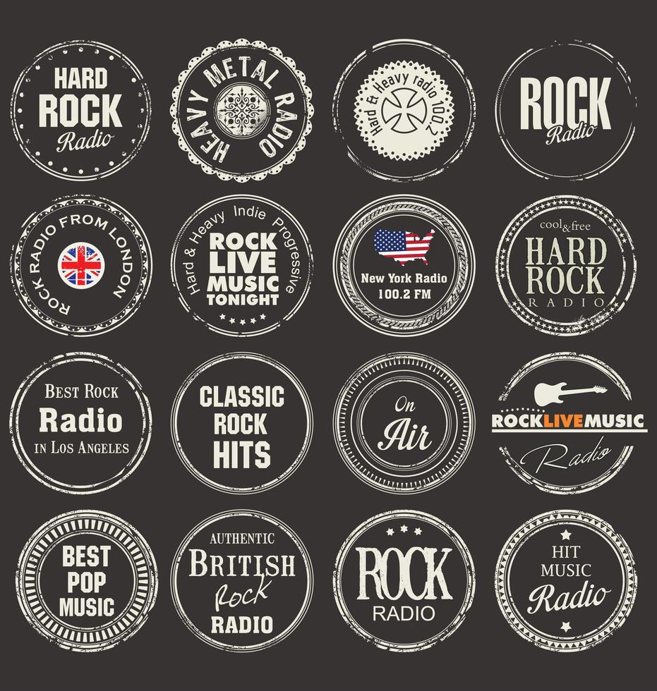 Set of Rock Badge and Labels  vector