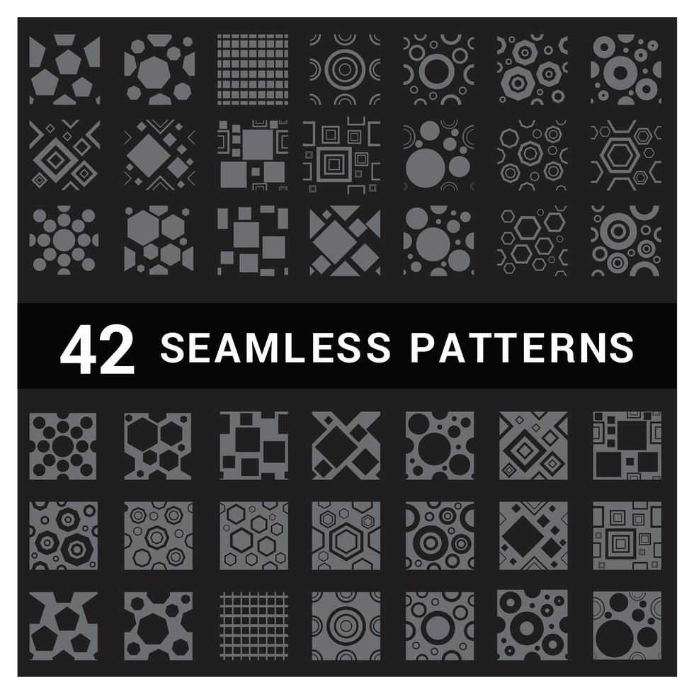 Set of 42 Geometric Seamless Patterns vector