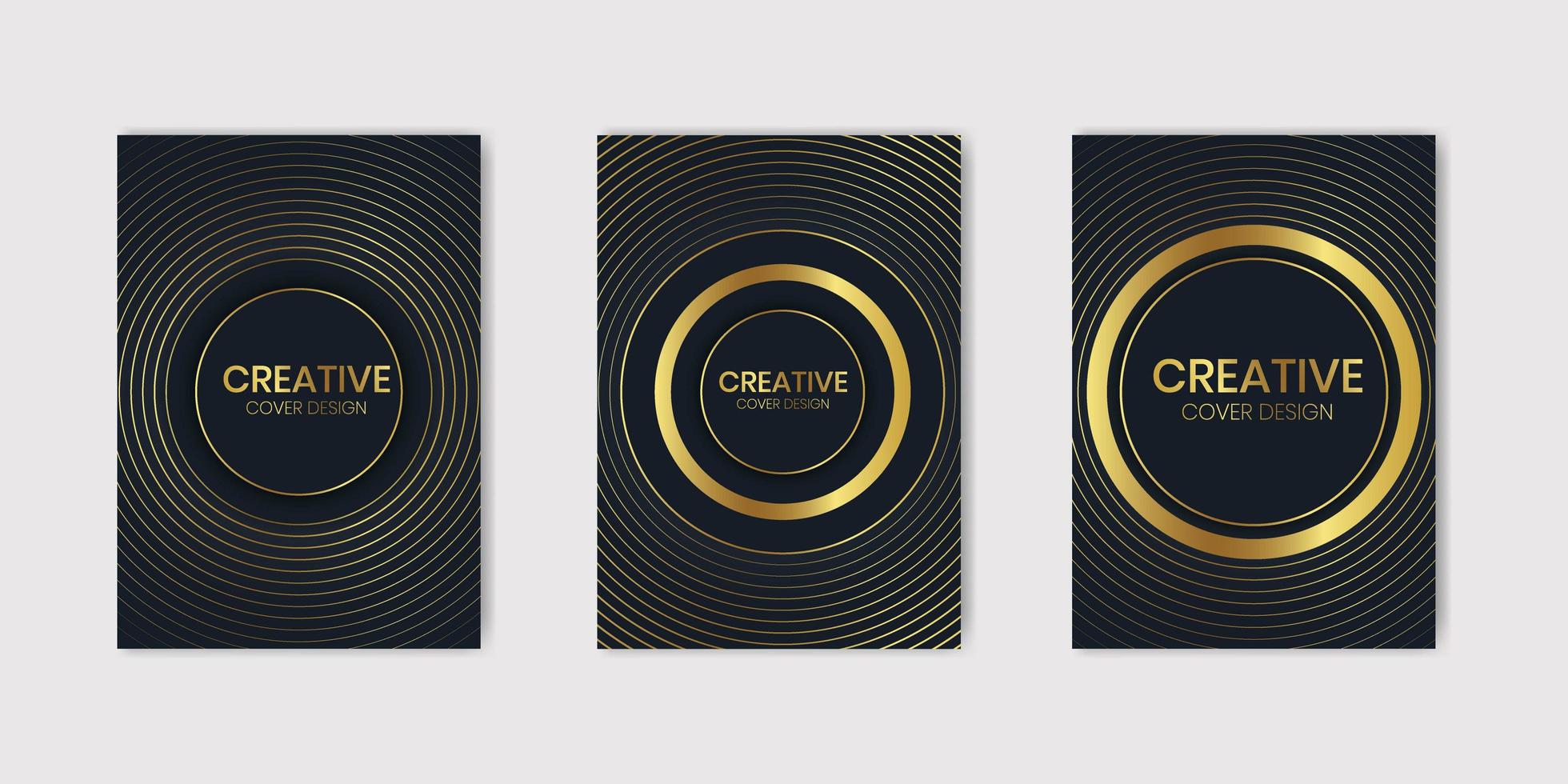 Set of Templates With Circular Golden Texture vector