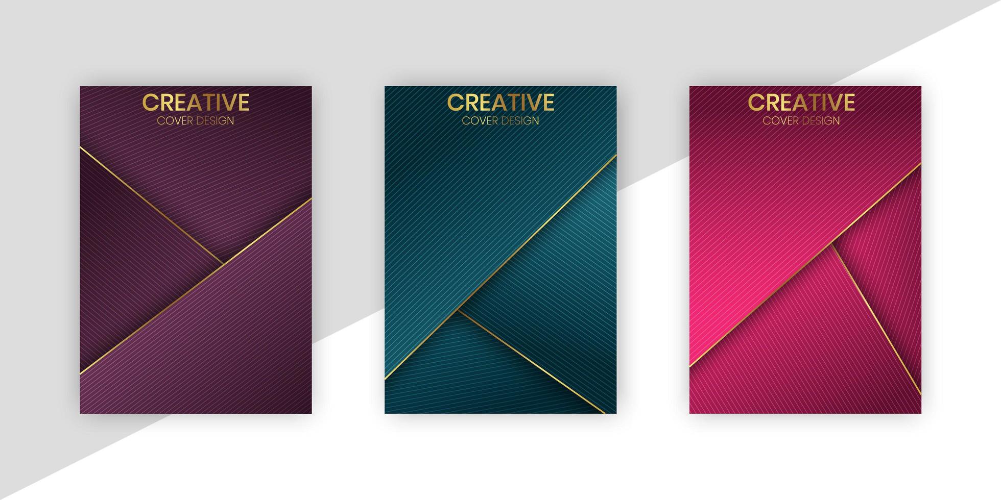 Luxury Geometric Covers With Golden Lines vector