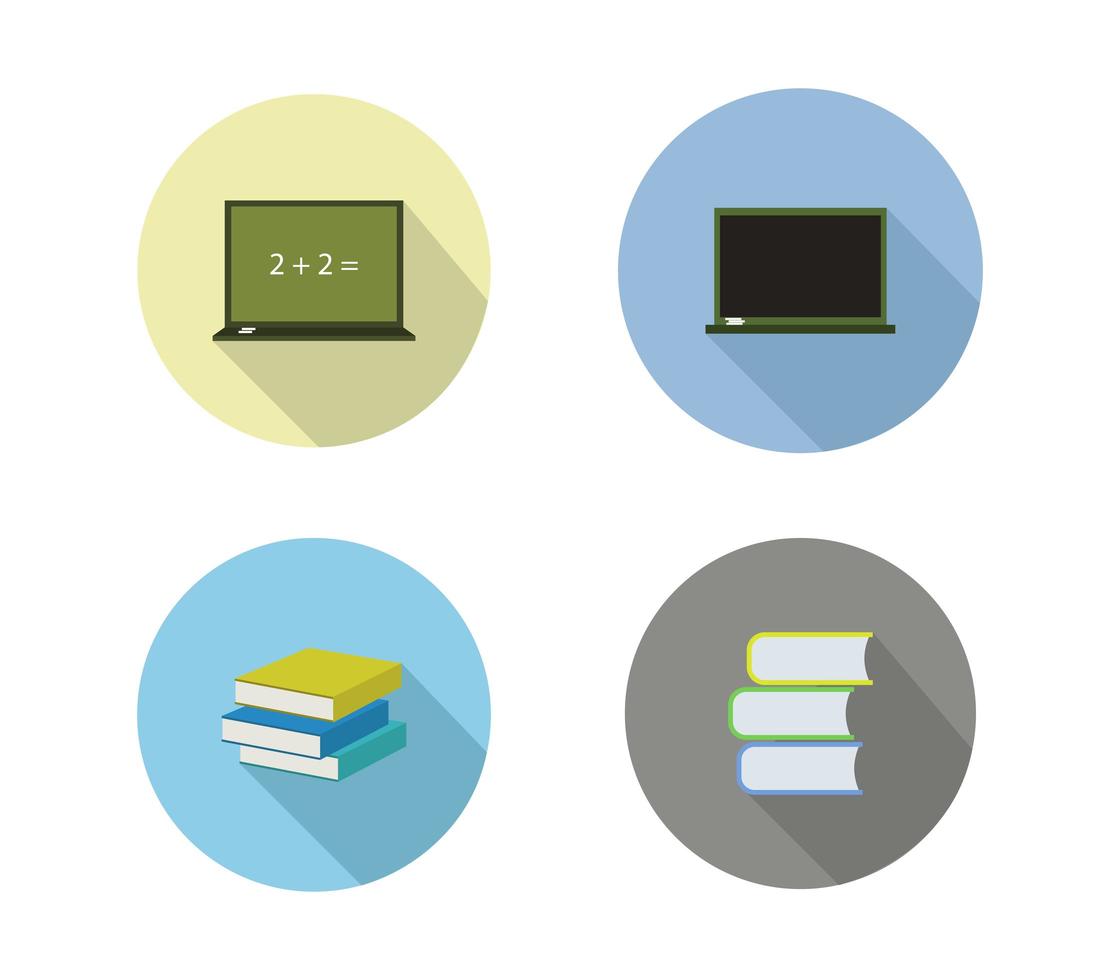 Set Of Laptops and Books Icons vector