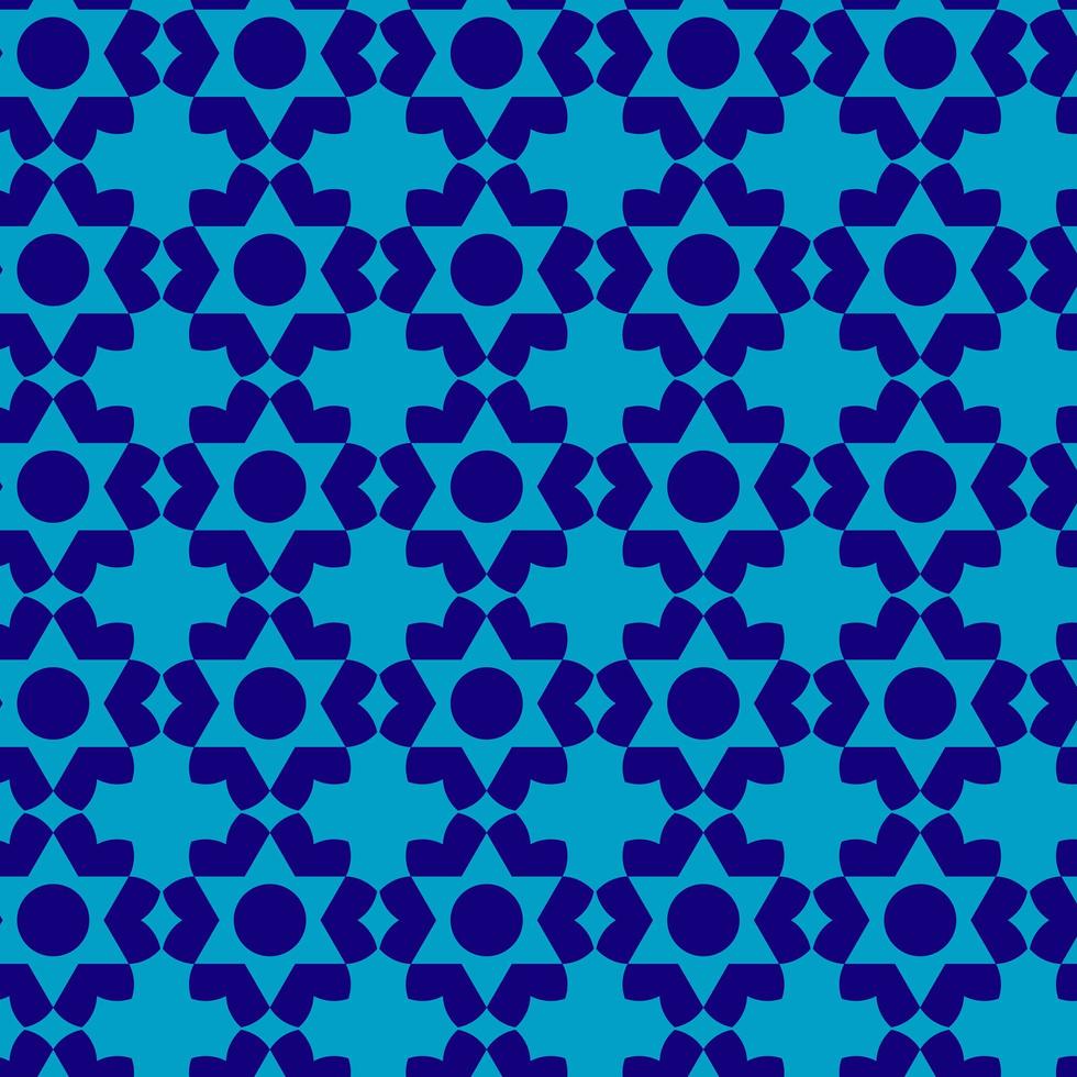 Light and Dark Blue Geometric Star Pattern  vector