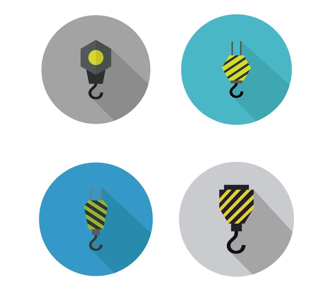 Crane Hook Icon Set  vector
