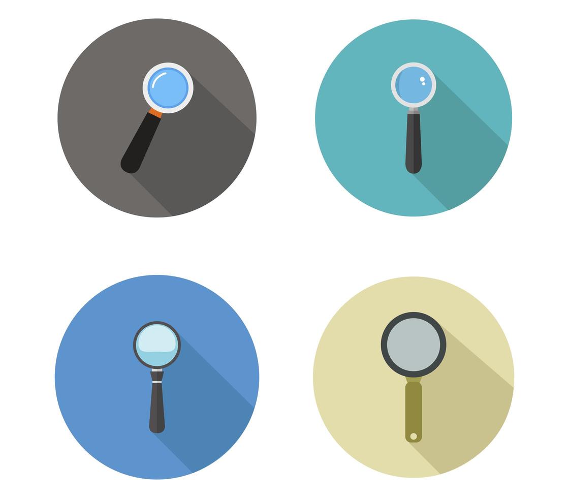 Set Of Magnifying Glass Icons vector