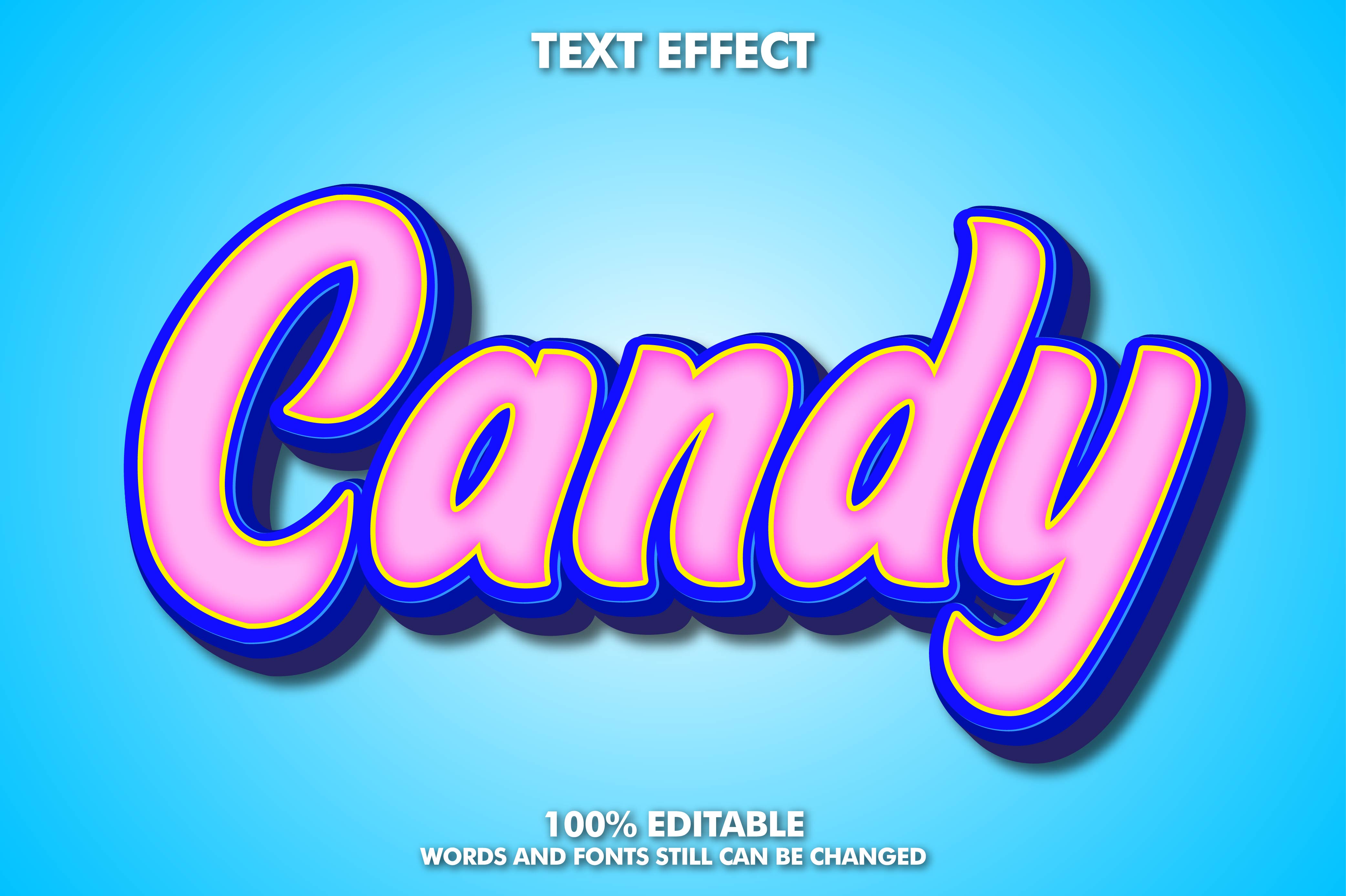 Editable text Effect. Стиль текста Candy. Candy текст.