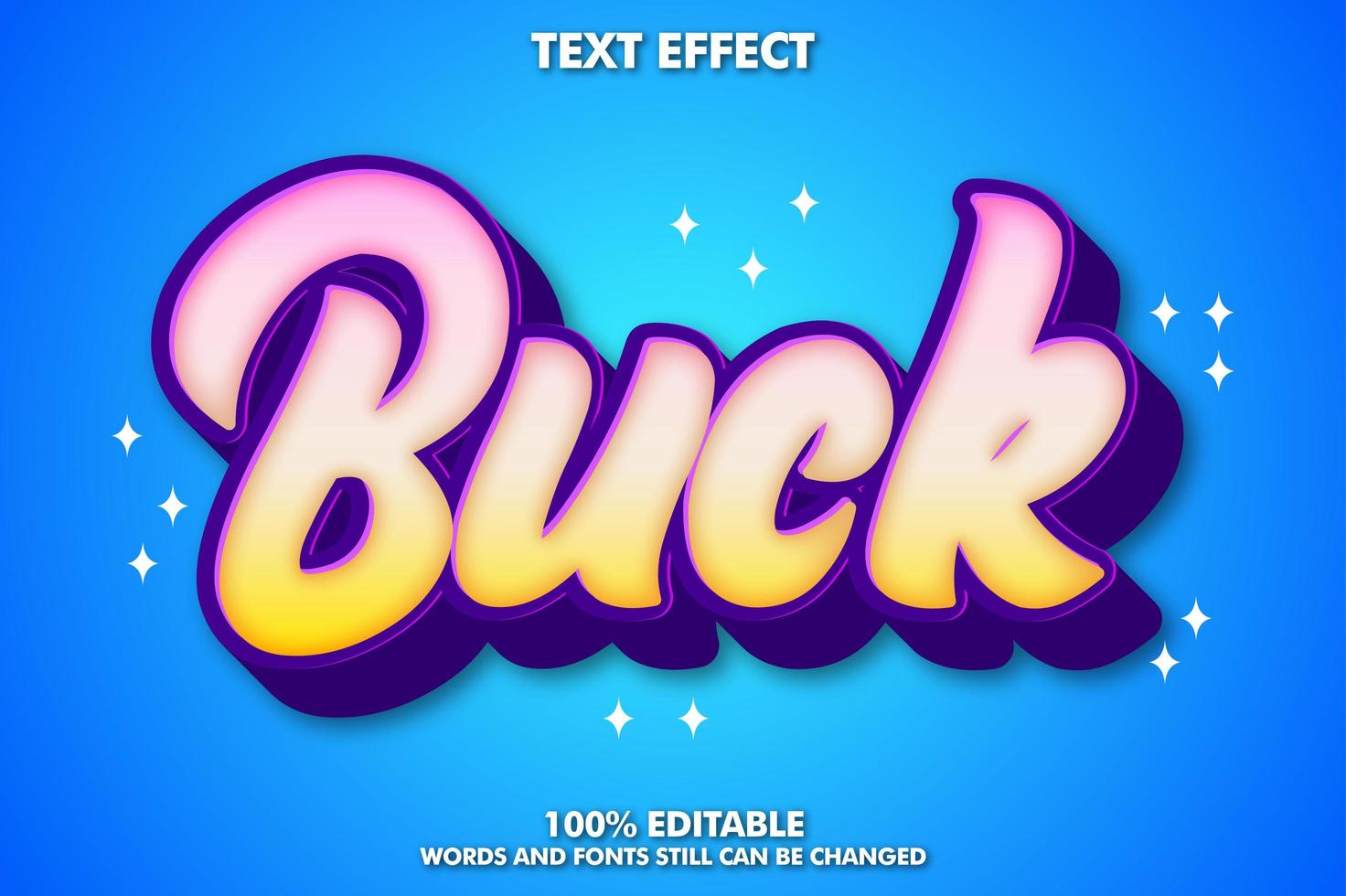 Buck text effect Download Free Vectors, Clipart Graphics & Vector Art