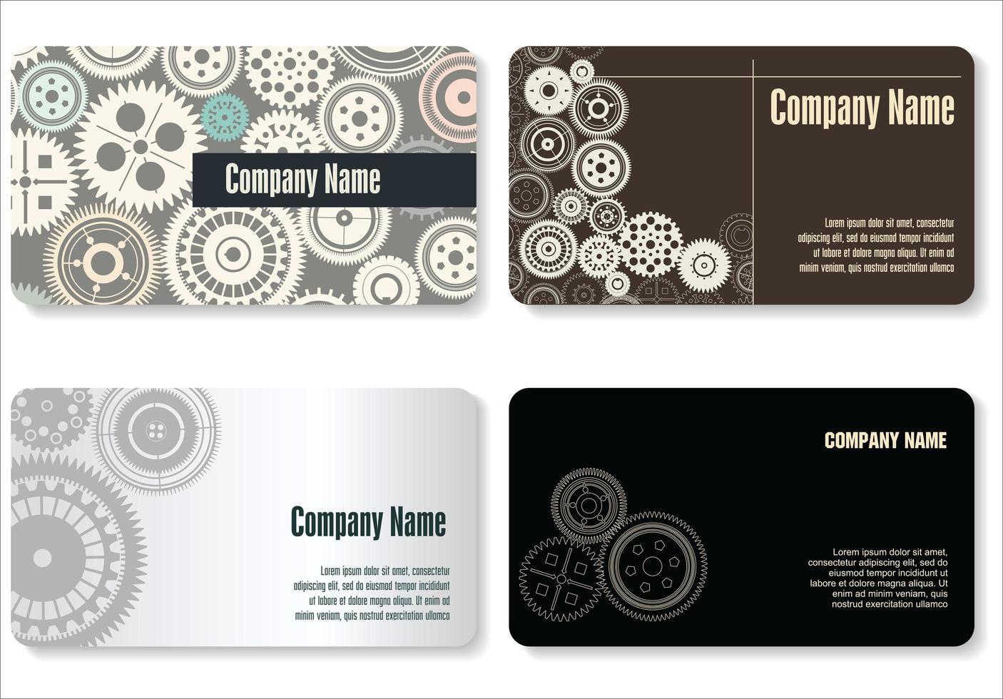 Modern Gear Business Card Set  vector