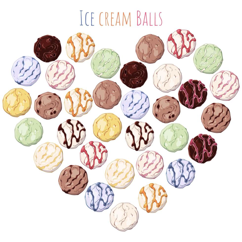 Ice cream balls vector