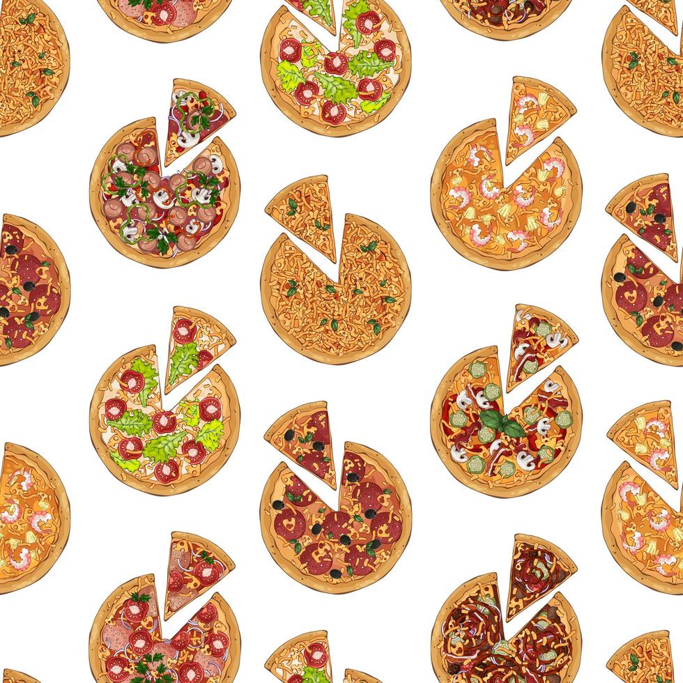 patrón de rebanada de pizzas vector