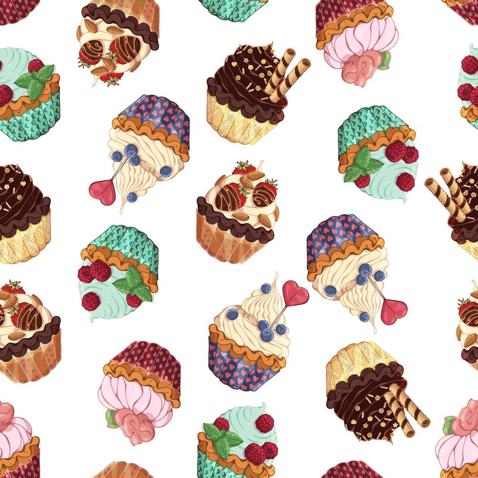 Sweet baskets pattern vector
