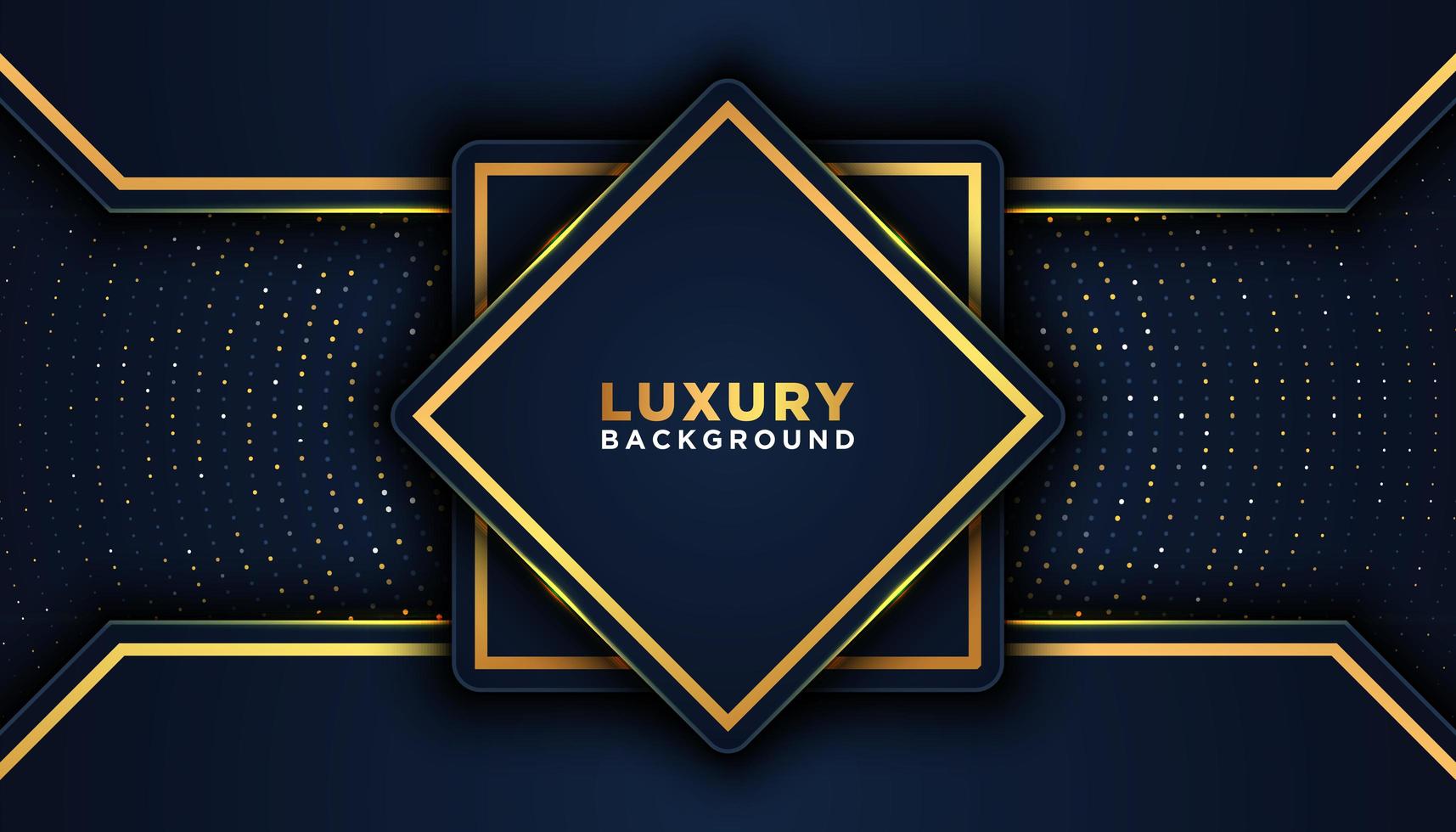 Geometric 3D Dark Luxury Background with Gold Accents vector