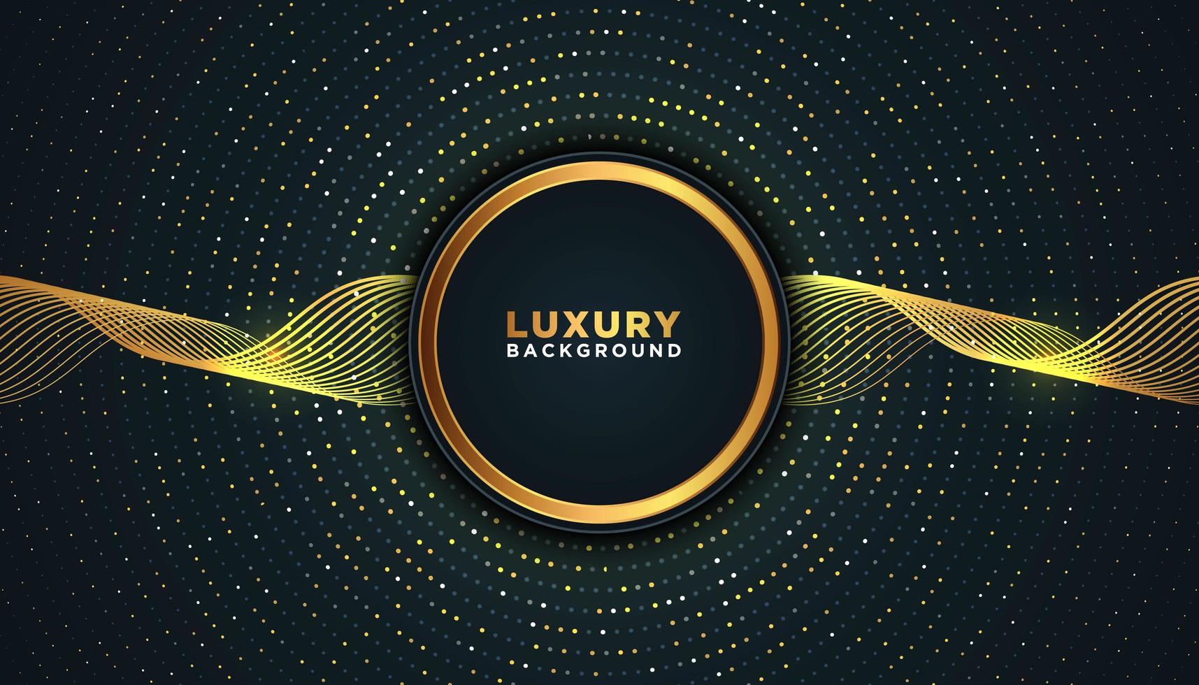 Dark Luxury Background with Radial Gold Dots vector