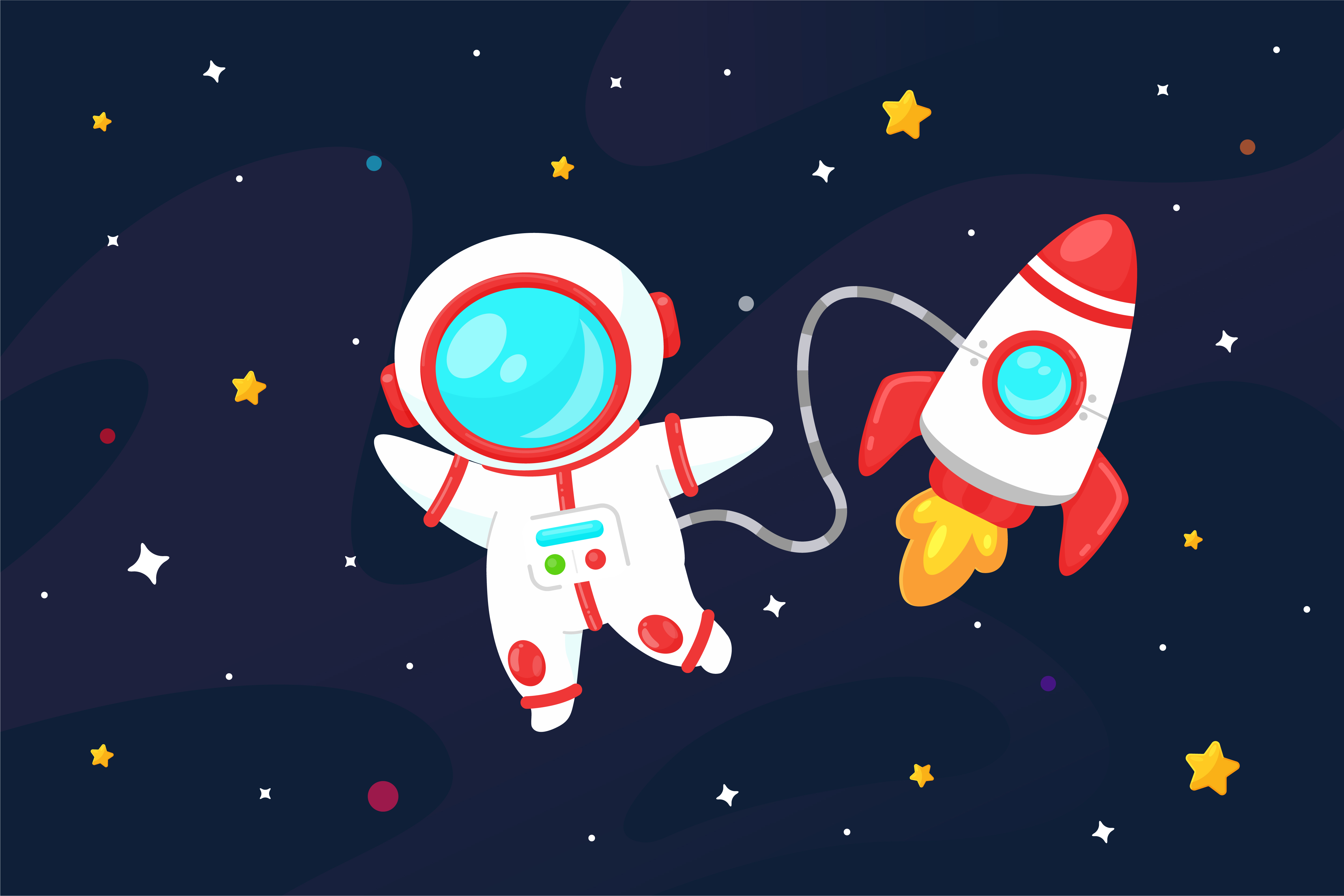 astronaut with a spaceship 834442 Vector Art at Vecteezy