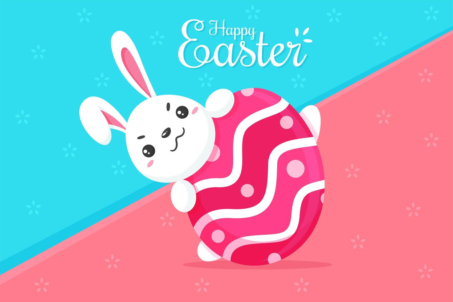 bunny hugs pink eggs  vector