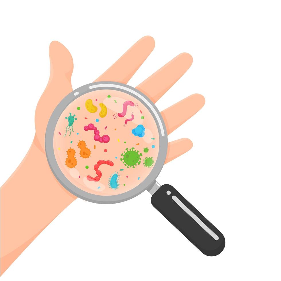 Germs in hands  vector