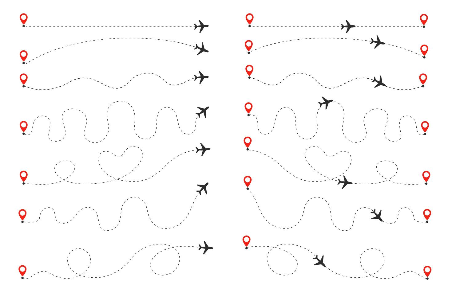 The plane follows the dotted line vector