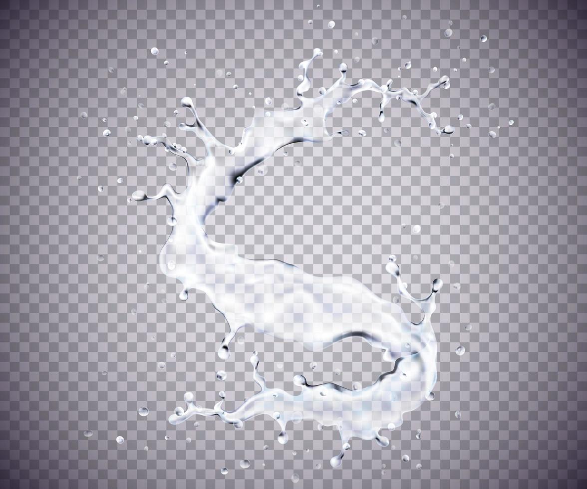 Water splashed element on transparent background vector