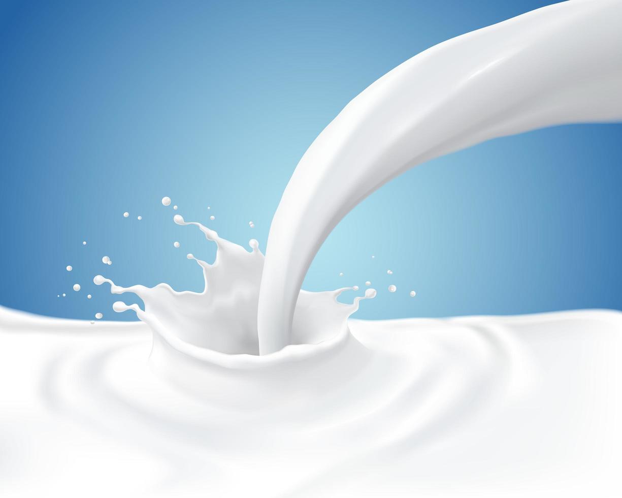 Milk pour down and splash  vector