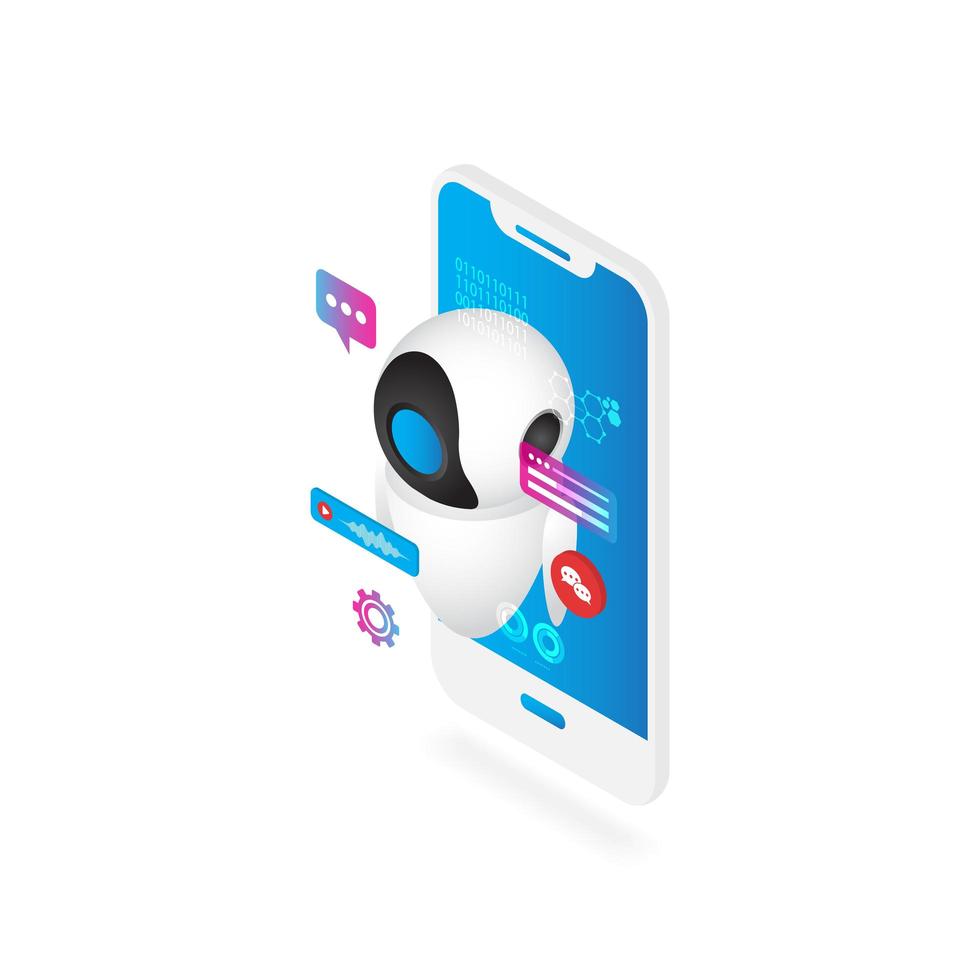 Ai assistant smartphone  vector