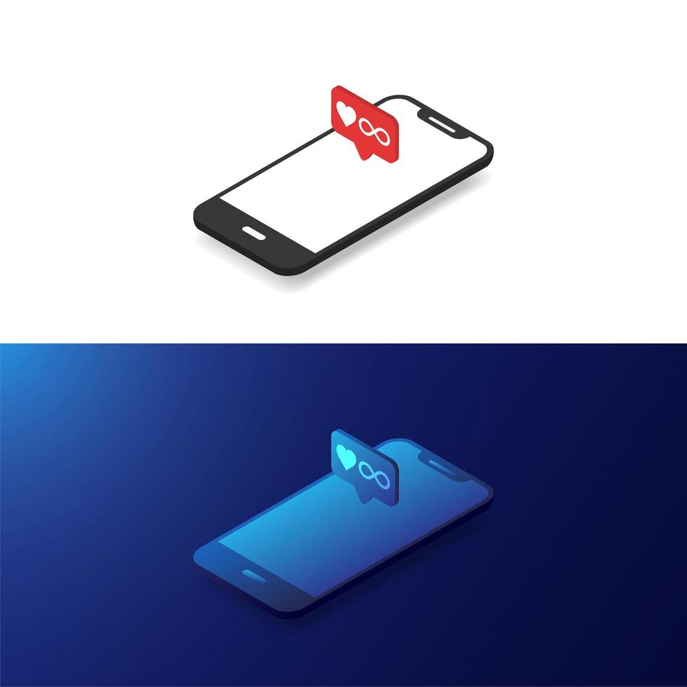 Infinity love smartphone  vector