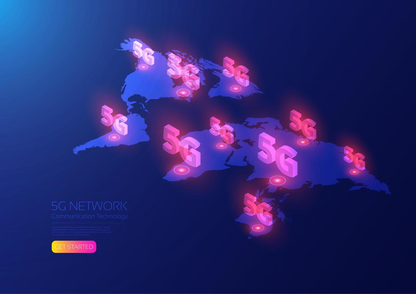 5G technology isometric vector