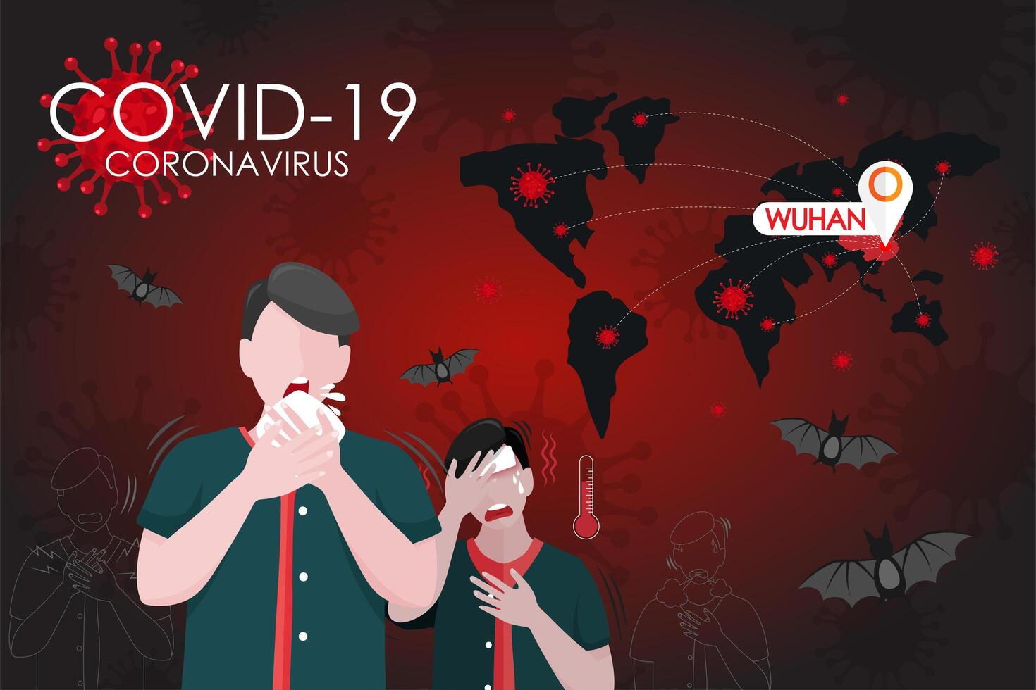 Coronavirus Global Infection Poster vector