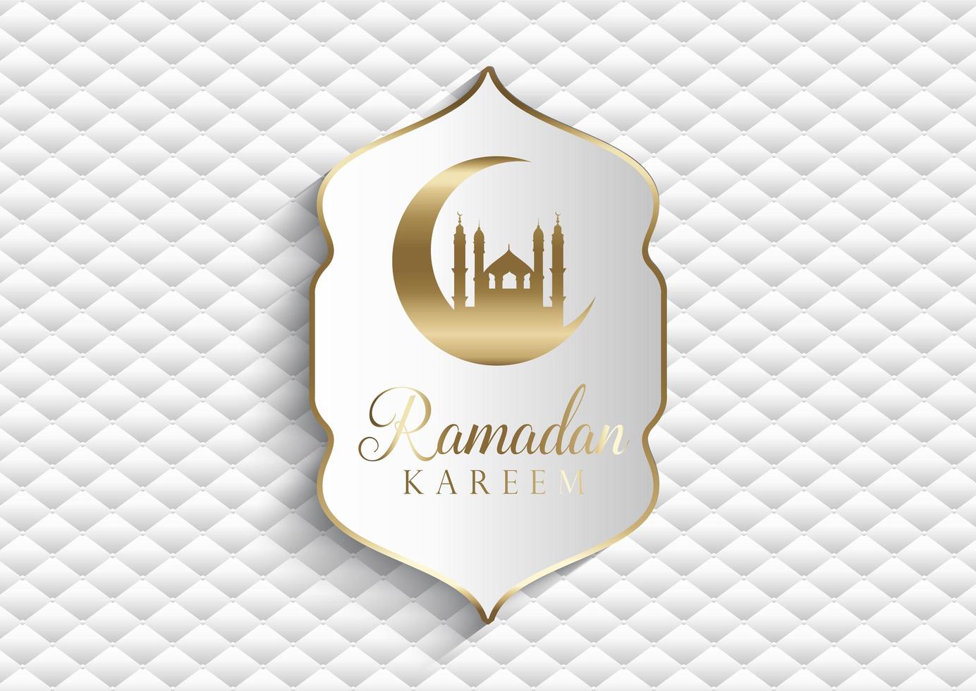 Elegant Ramadan Kareem Background in White and Gold vector