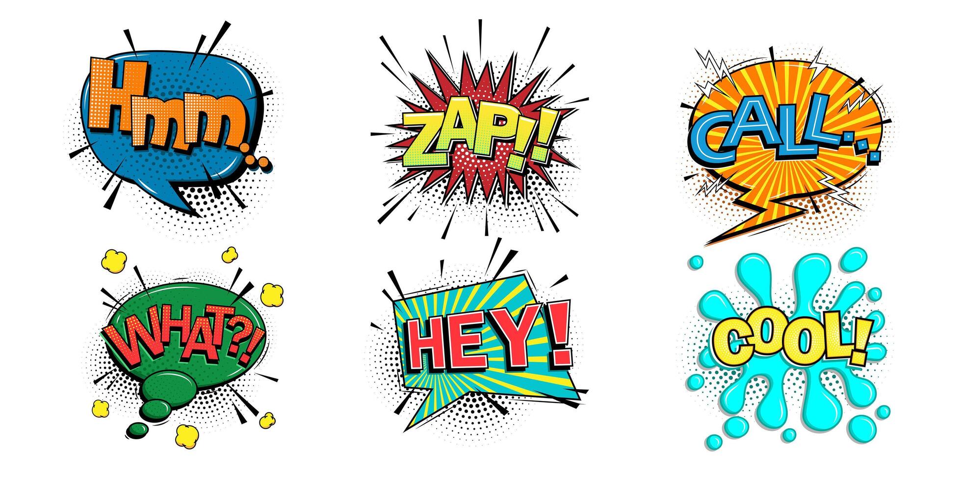 Comic Speech Bubble Set vector