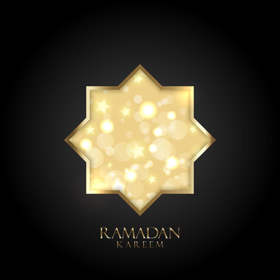 Ramadan Kareem Background with Gold Bokeh Lights and Stars vector