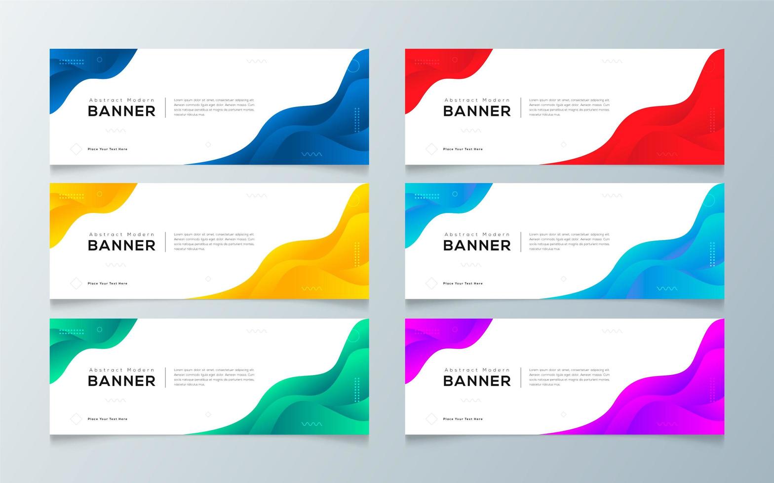 Modern Gradient Abstract Banner Template Set vector