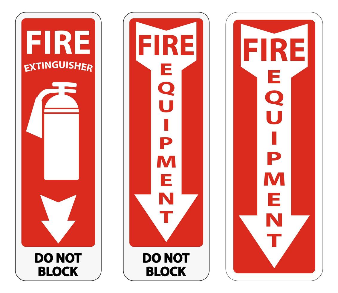  Fire Equipment Sign Set vector